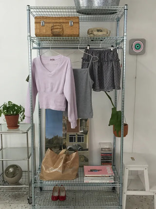Cozy Fit V-Neck Shirred Long Sleeve T-Shirt