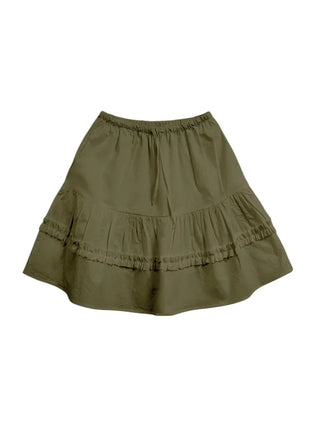 Pintuck Tiered Layered Midi Skirt