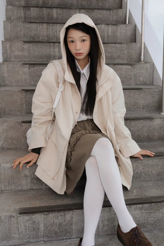 Ivory Plain High-Elasticity Stockings