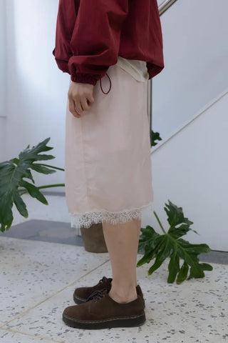 Silky Pink Midi Skirt