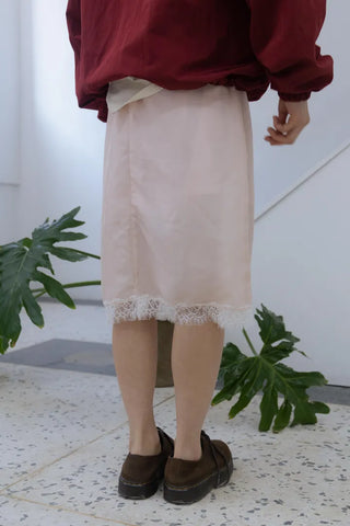 Silky Pink Midi Skirt