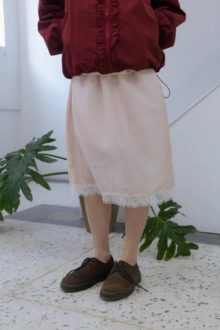 Silky Pink Midi Skirt