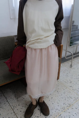 Silky Pink Midi Skirt