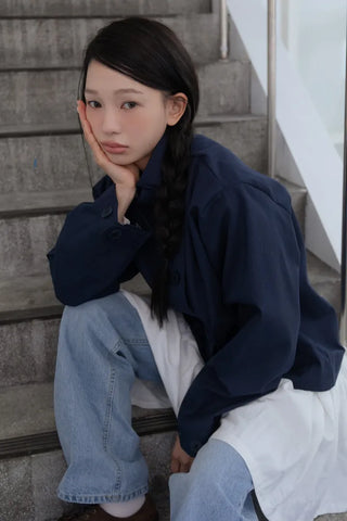 Modern High-Neck Short Jacket