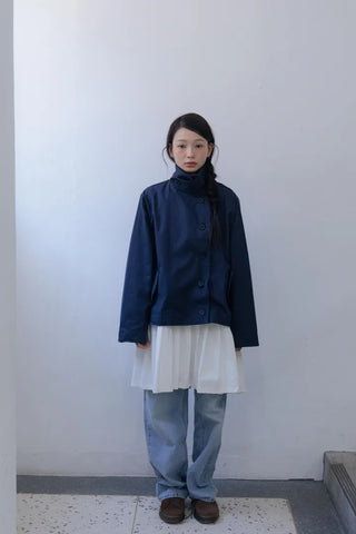 Modern High-Neck Short Jacket