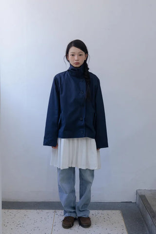 Modern High-Neck Short Jacket