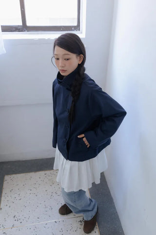 Modern High-Neck Short Jacket