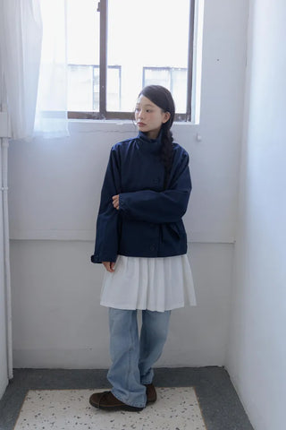 Modern High-Neck Short Jacket
