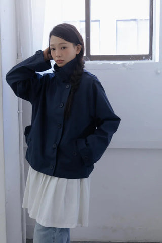 Modern High-Neck Short Jacket