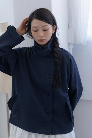 Modern High-Neck Short Jacket