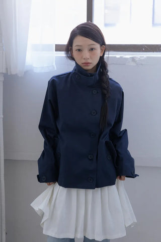 Modern High-Neck Short Jacket