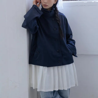 Modern High-Neck Short Jacket