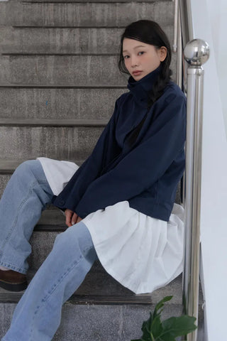 Modern High-Neck Short Jacket