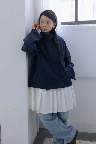 Modern High-Neck Short Jacket