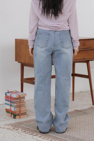 Daily Wide-Fit Light Wash Denim Pants