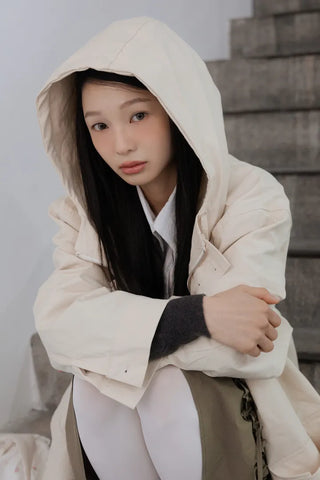 Frill Detail Cropped Hooded Jacket