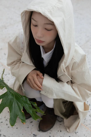 Frill Detail Cropped Hooded Jacket