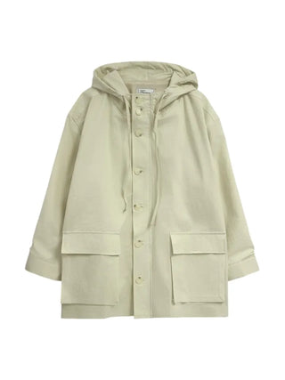 Frill Detail Cropped Hooded Jacket