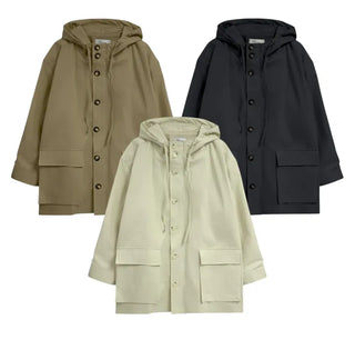 Frill Detail Cropped Hooded Jacket