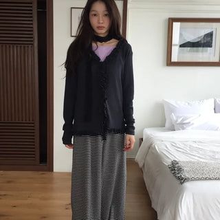 Feminine Frill Slim Fit Long Sleeve Cardigan