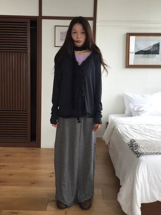 Feminine Frill Slim Fit Long Sleeve Cardigan