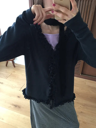 Feminine Frill Slim Fit Long Sleeve Cardigan