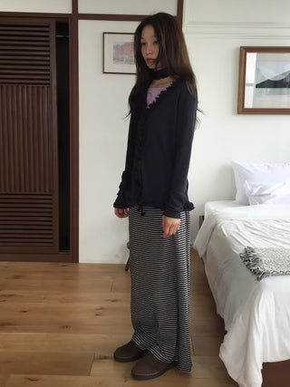 Feminine Frill Slim Fit Long Sleeve Cardigan