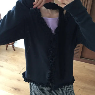 Feminine Frill Slim Fit Long Sleeve Cardigan