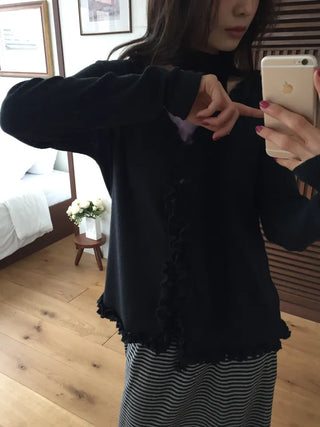 Feminine Frill Slim Fit Long Sleeve Cardigan