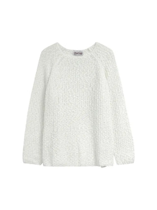 Contrast Line Slim Fit Round Knit