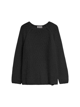 Contrast Line Slim Fit Round Knit
