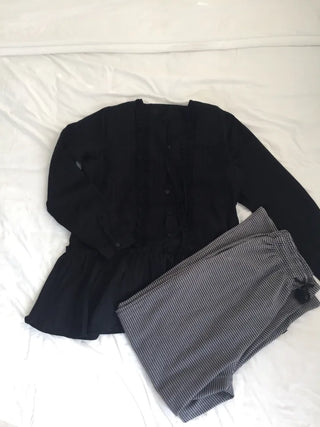 Pintuck Shirred Blouse Mini Dress