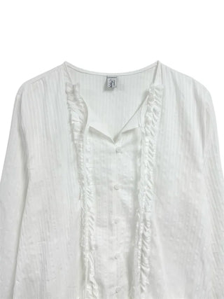 Pintuck Shirred Blouse Mini Dress