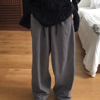 Striped Elastic Waist Easy Relax Pants