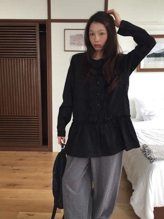 Striped Elastic Waist Easy Relax Pants