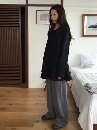 Striped Elastic Waist Easy Relax Pants
