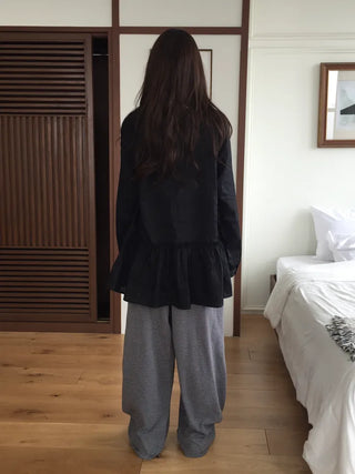 Striped Elastic Waist Easy Relax Pants