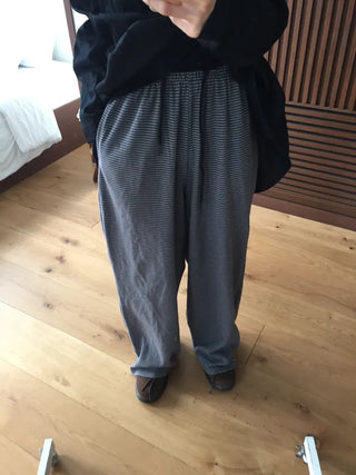 Striped Elastic Waist Easy Relax Pants