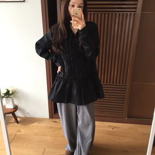 Striped Elastic Waist Easy Relax Pants