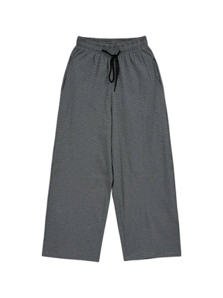 Striped Elastic Waist Easy Relax Pants