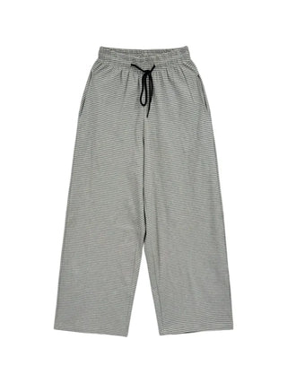Striped Elastic Waist Easy Relax Pants