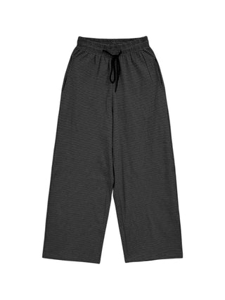 Striped Elastic Waist Easy Relax Pants