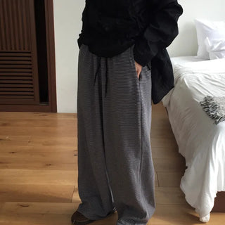 Striped Elastic Waist Easy Relax Pants