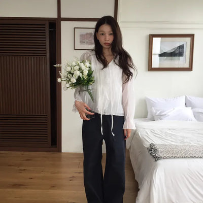 Vintage Washed Straight Cotton Pants