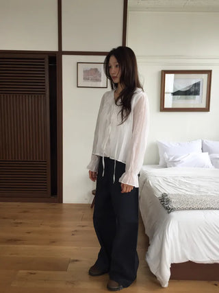 Vintage Washed Straight Cotton Pants