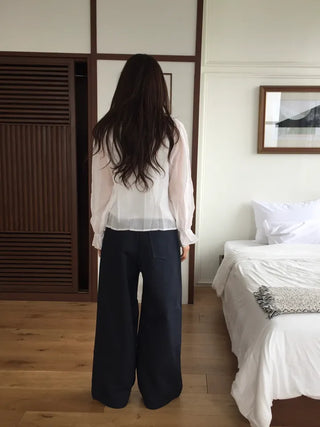 Vintage Washed Straight Cotton Pants