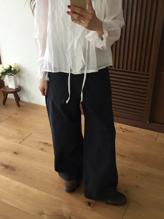 Vintage Washed Straight Cotton Pants