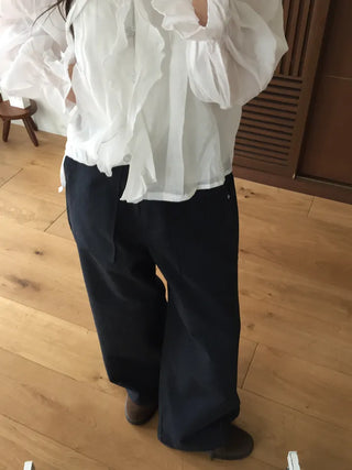 Vintage Washed Straight Cotton Pants