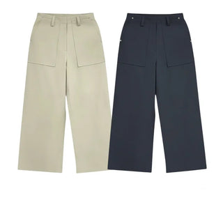 Vintage Washed Straight Cotton Pants