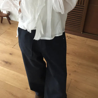 Vintage Washed Straight Cotton Pants